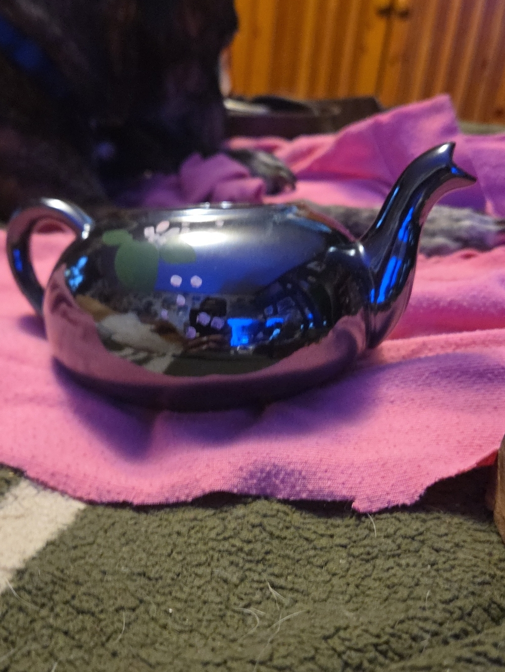 Iridescent Black Ceramic Teapot And Set